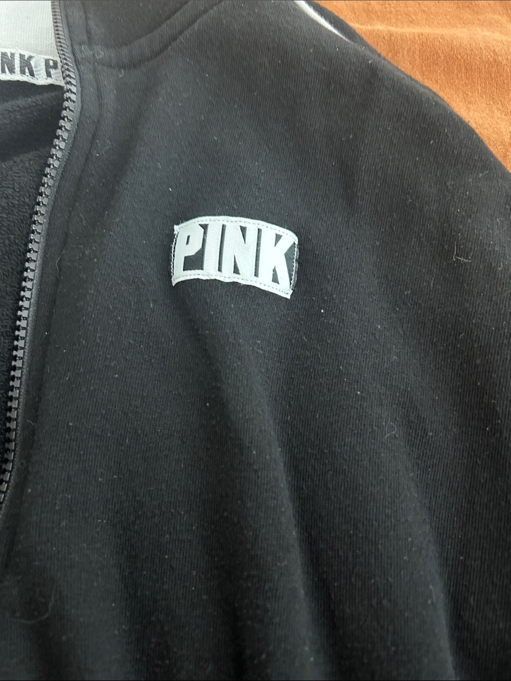 PINK Victoria's Secret Black, Purple & Pink Half-Zip Pullover